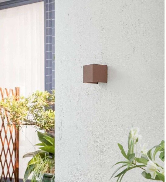 Lindby - Nivar Square LED Външна Cтенна Лампа Rust Brown Lindby