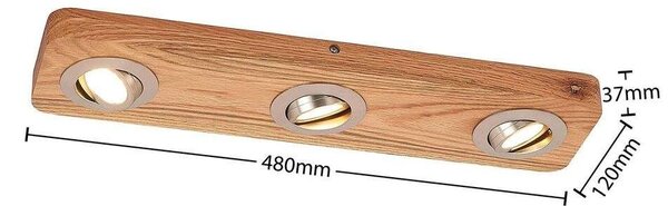 Lindby - Mikari 3 LED Таванна Лампа Wood Lindby