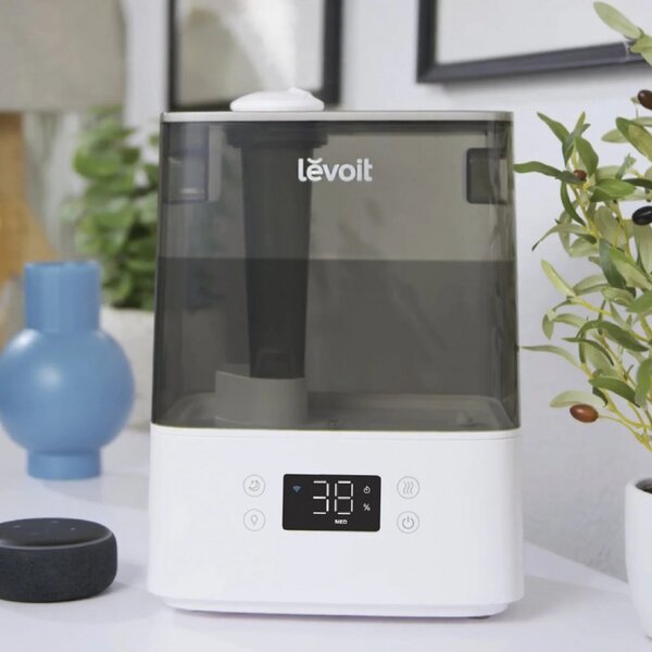 Ултразвуков смарт овлажнител за въздух Levoit Classic 300S, 47 м2, 26W, 6 Л, Smart, WiFi, Гласови команди, Автономия 60 ч, Бял/Сив
