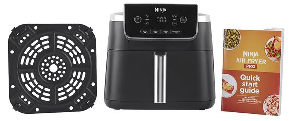 Фритюрник с горещ въздух Ninja AF140EU PRO, 1750W, 4.7 л, 40-240C, 4 програми, Таймер, AirCrisp, Незалепващо покритие, Черен
