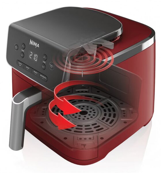Фритюрник с горещ въздух Ninja AF140EUCM PRO, 1750W, 4.7 л, 40-240C, 4 програми, Таймер, AirCrisp, Незалепващо покритие, Бордо