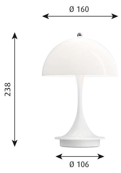 Louis Poulsen - Panthella 160 Portable Настолна Лампа IP44 Опал Louis Poulsen