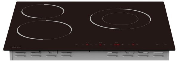 Стъклокерамичен плот за вграждане Tesla HV6300MB, 5700W, 9 степени, Таймер, Индикатор за гореща повърхност, Защита от деца, Черен