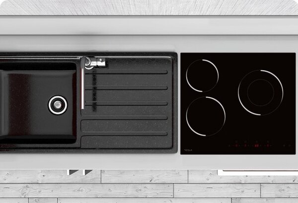 Стъклокерамичен плот за вграждане Tesla HV6300MB, 5700W, 9 степени, Таймер, Индикатор за гореща повърхност, Защита от деца, Черен