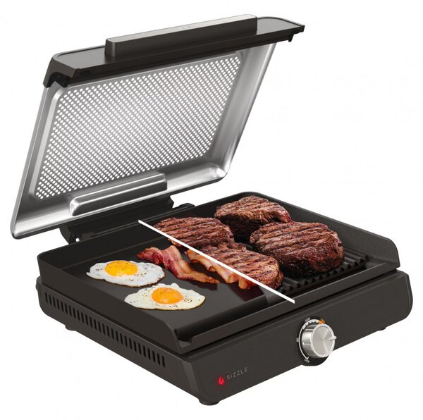 Електрическа скара Ninja GR101EU, 1450W, 28х37 см, Бързо загряване, 60-260C, 2 Плочи, Черен