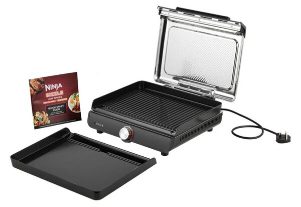 Електрическа скара Ninja GR101EU, 1450W, 28х37 см, Бързо загряване, 60-260C, 2 Плочи, Черен
