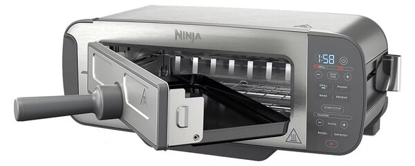 Тостер 3в1 Ninja ST202EU, 2400W, 7 програми, Температурен контрол, Грил, Размразяване, Претопляне, Хоризонтална работа, Сребрист