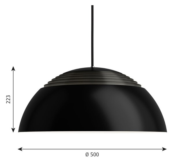 Louis Poulsen - AJ Royal 500 LED Висяща Лампа Черно Louis Poulsen