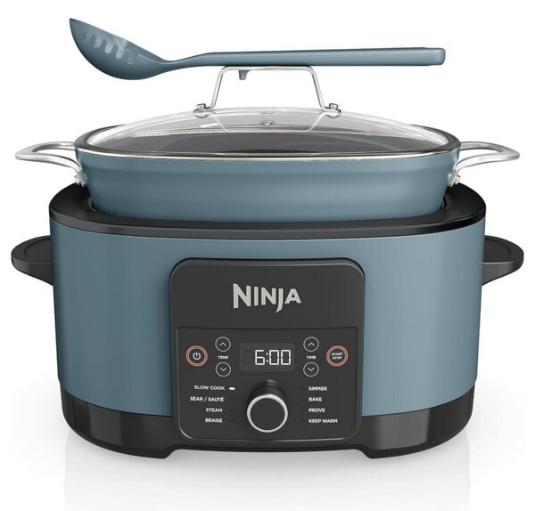 Мултикукър Ninja Foodi PossibleCooker 8in1 MC1001EU, 1200W, 8 л, 8 програми, Керамично покритие, Таймер, Triple Fusion Heat, Син/черен