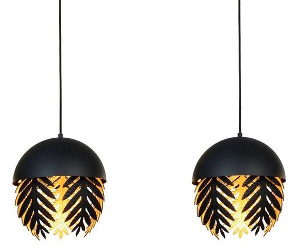 Lucande - Aparas 2 Pendant Black/Gold Lucande