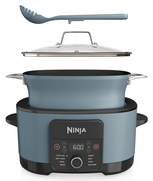 Мултикукър Ninja Foodi PossibleCooker 8in1 MC1001EU, 1200W, 8 л, 8 програми, Керамично покритие, Таймер, Triple Fusion Heat, Син/черен