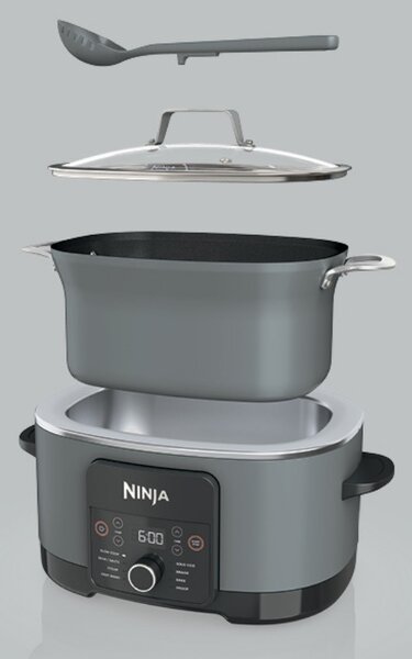 Мултикукър Ninja Foodi PossibleCooker 8in1 MC1001EU, 1200W, 8 л, 8 програми, Керамично покритие, Таймер, Triple Fusion Heat, Син/черен