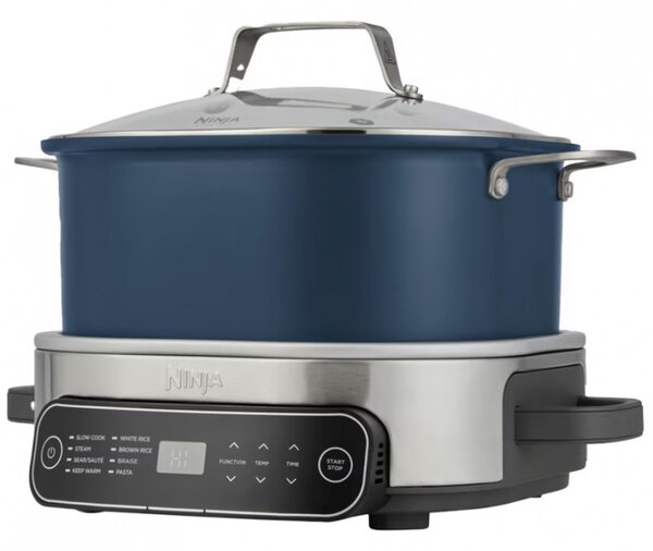 Мултикукър Ninja MC1101EU, 1400W, 6 л, 8 програми, Таймер, Студени дръжки и основа, Среднощно синьо