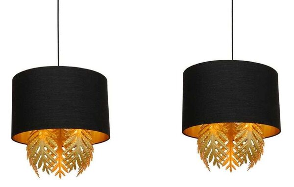 Lucande - Malviras 2 Pendant Black/Gold Lucande