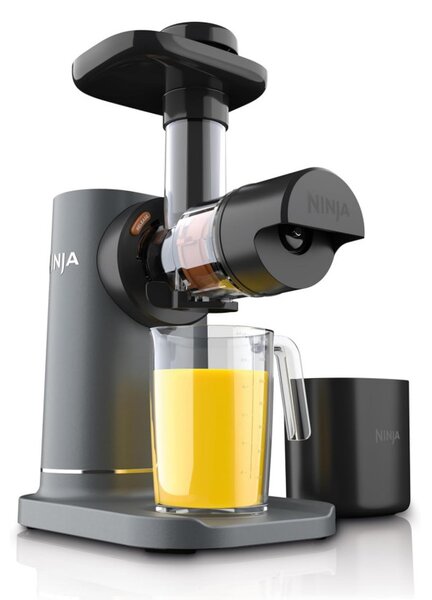 Сокоизстисквачка Ninja Cold Press JC151EU, 150W, 700 мл, Студено пресоване, 2 филтъра, Без BPA, Обратна скорост, Черен/сив
