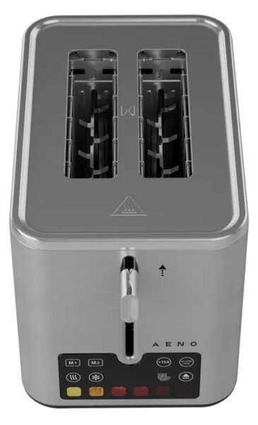 Тостер за хляб AENO ATS0004, 950W, 2 филии, 6 степени, 3 функции, Подвижна тава за трохи, Инокс