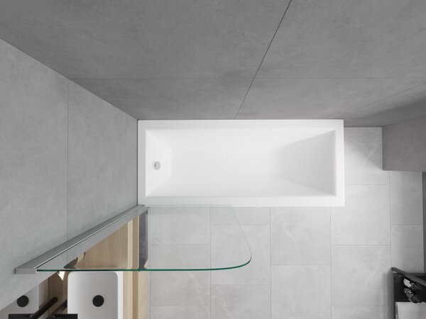 Mexen Cubik правоъгълна вана 150 x 70 cm с облицовка и еднокрилен параван 70 cm