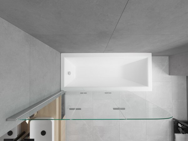Mexen Cubik правоъгълна вана 150 x 70 cm с обшивка и 3-крилен параван 120 cm