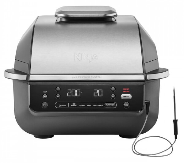 Фритюрник с горещ въздух и грил 5в1 Ninja Foodi Smart EG351EU, 1760W, 5.7 л, До 4 порции, 5 режима, Cyclonic Air, Smart Cook, Керамично покритие, Черен/инокс