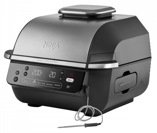 Фритюрник с горещ въздух и грил 5в1 Ninja Foodi Smart EG351EU, 1760W, 5.7 л, До 4 порции, 5 режима, Cyclonic Air, Smart Cook, Керамично покритие, Черен/инокс