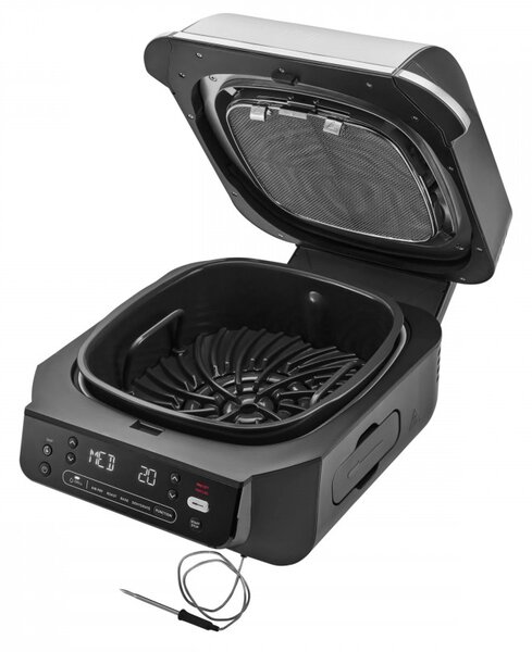 Фритюрник с горещ въздух и грил 5в1 Ninja Foodi Smart EG351EU, 1760W, 5.7 л, До 4 порции, 5 режима, Cyclonic Air, Smart Cook, Керамично покритие, Черен/инокс