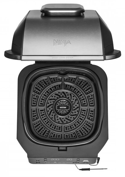 Фритюрник с горещ въздух и грил 5в1 Ninja Foodi Smart EG351EU, 1760W, 5.7 л, До 4 порции, 5 режима, Cyclonic Air, Smart Cook, Керамично покритие, Черен/инокс