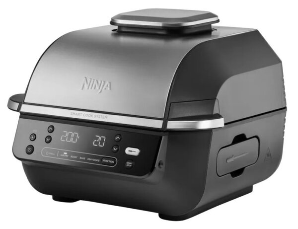 Фритюрник с горещ въздух и грил 5в1 Ninja Foodi Smart EG351EU, 1760W, 5.7 л, До 4 порции, 5 режима, Cyclonic Air, Smart Cook, Керамично покритие, Черен/инокс