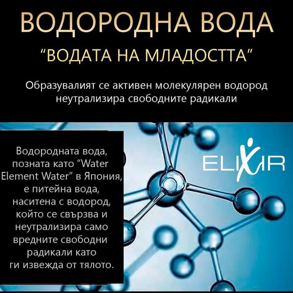 Преносима бутилка за водородна вода Elixir,1.2W, Батерия 1800 mAh, 260 мл, OLED дисплей, USB зареждане, Сребрист