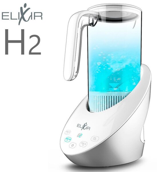Кана за водородна вода Elixir, 15W, 1.6 л, Тъч скрийн, 1200 PPB, Сменяем филтър, Бял/сив