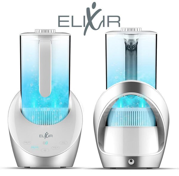 Кана за водородна вода Elixir, 15W, 1.6 л, Тъч скрийн, 1200 PPB, Сменяем филтър, Бял/сив
