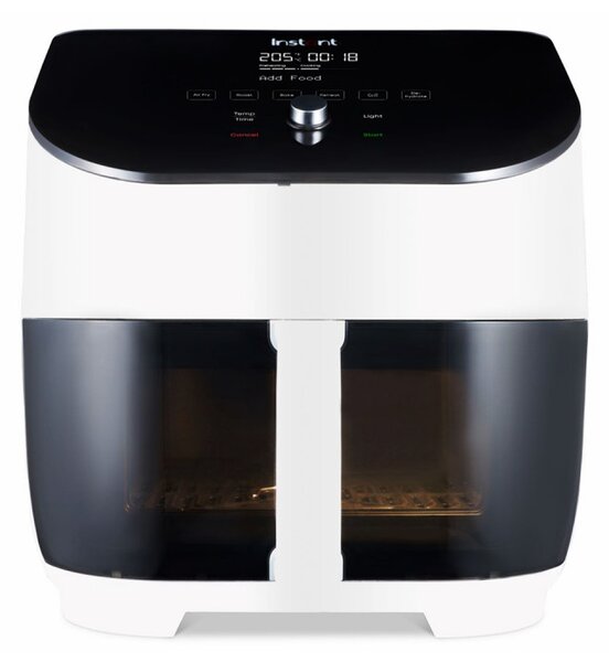 Фритюрник с горещ въздух Instant Pot Vortex Plus Clearcook 140319601, 1700W, 5.7 л, 6 програми, 35-205C, Вътрешно осветление, Бял