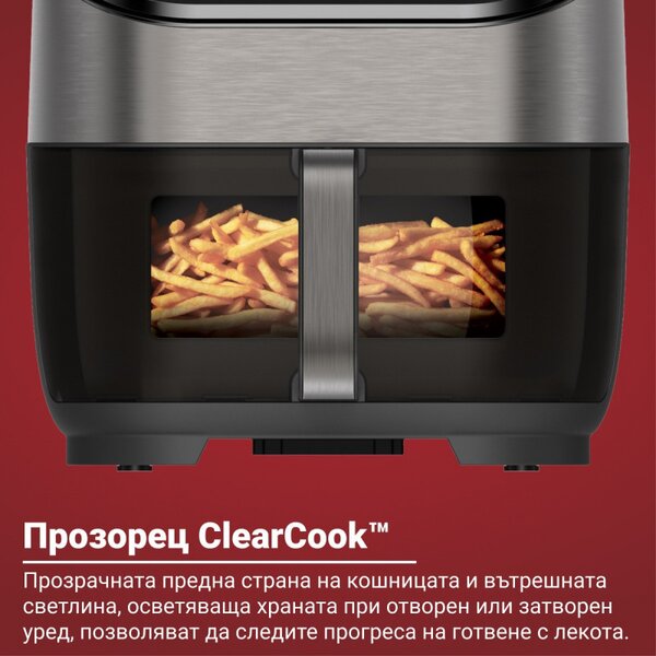 Фритюрник с горещ въздух Instant Pot Vortex Plus Clearcook 140319601, 1700W, 5.7 л, 6 програми, 35-205C, Вътрешно осветление, Бял