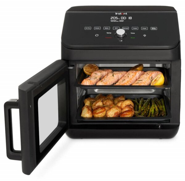 Фритюрник-фурна с горещ въздух Instant Pot Vortex Plus Oven 140410101, 1700W, 13 л, 8 програми, До 205C, EvenCrisp, Черен