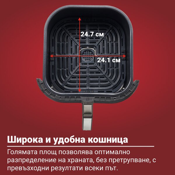 Фритюрник с горещ въздух Instant Pot Vortex Plus ClearCook & OdourErase 140310401, 1700W, 5.7 л, 6 програми, 35-205C, EvenCrisp, Двоен филтър, Черен