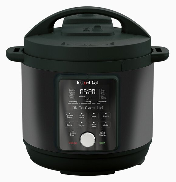 Мултикукър Instant Pot Duo Plus Whisper Quiet 112307901, 1000 W, 5.7 л, 9 програми, Отложен старт, LCD дисплей, Черен