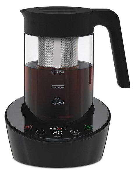 Екстрактор за бързо приготвяне на студено кафе и чай Instant Pot Cold Brewer 140624501EU, 600W, 950 мл, FlashExtract, Екстракция от 5 до 30 мин, Тъчскрийн, Без BPA/PFOA/PTFE, Черен