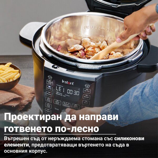 Мултикукър Instant Pot Duo Crisp Ultimate Lid 140005901, 1500W, 6.2 л, 11 програми, Кошница Ultimate Lid, EvenCrisp, Черен