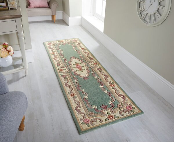 Пътека от зелена вълна , 67 x 210 cm Aubusson - Flair Rugs