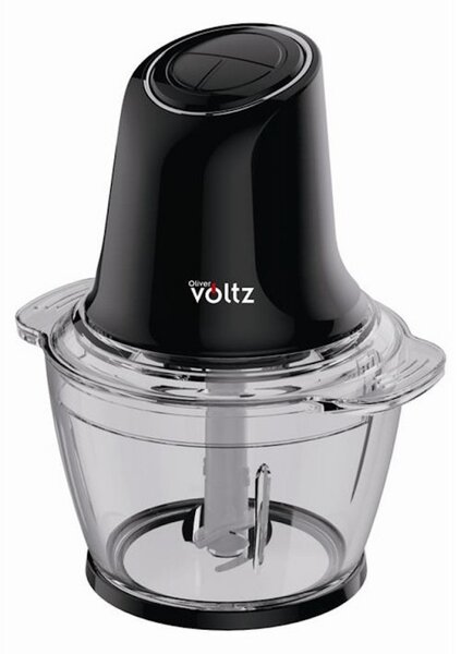 Чопър Oliver Voltz Daisy OV51111W, 600W, 1 литър, Двоен стоманен нож, Стъклена купа, Черен