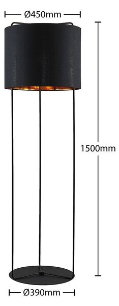 Lindby - Kesta Подова Лампа Черно/Злато Lindby
