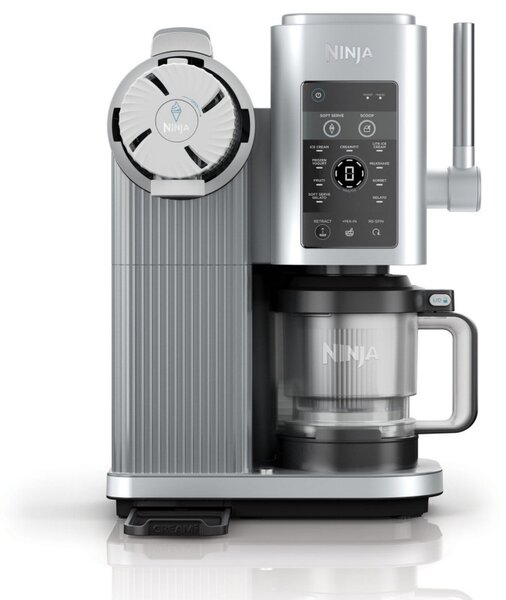 Машина за сладолед 13-в-1 Ninja CREAMi Scoop & Swirl™ NC701EU, 800W, 13 програми, 3-степенен лост за фунийки, CreamiFit, Creamify, 2 купички 473 мл, Персонализация, Сив/черен
