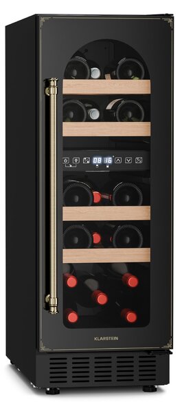 Klarstein Vinovilla Victoria 17 Built-In Duo Vilhelmine Edition, охладител за вино, 17 бутилки, стъклена врата