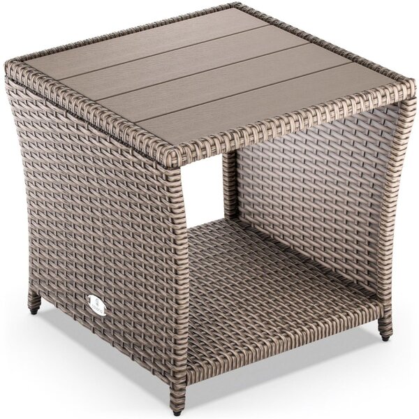 Странична маса от полиротанг CASARIA® 45 × 45 × 40 cm - бежова