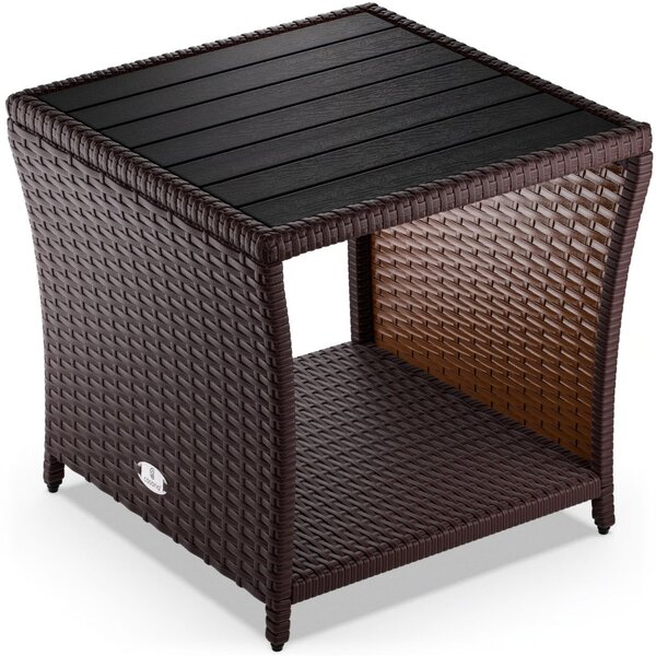 Стилна странична маса от полиротанг CASARIA® 45 × 45 × 40 cm