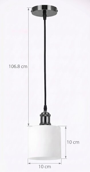 BRILAGI - LED Висяща лампа на кабел RETRO GLASS 1xE27/60W/230V Ø 10 см черен/бял