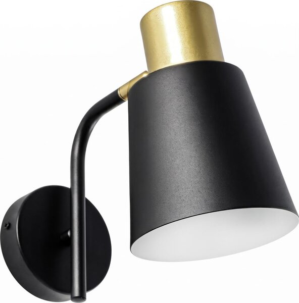 Стенна лампа 1xE27/20W/230V черна/златна