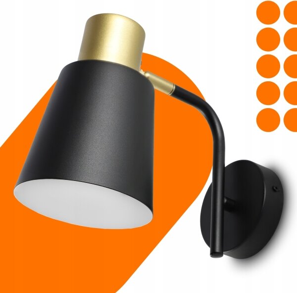 Стенна лампа 1xE27/20W/230V черна/златна