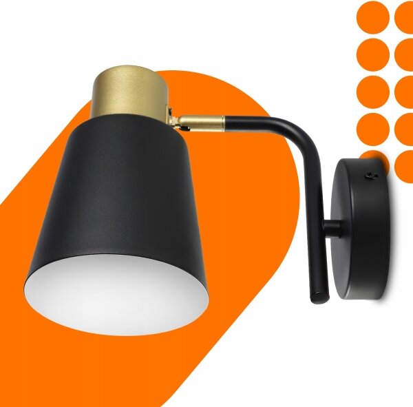 Стенна лампа 1xE27/20W/230V черна/златна
