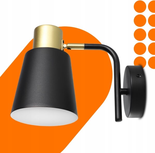 Стенна лампа 1xE27/20W/230V черна/златна