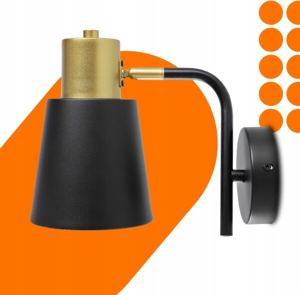 Стенна лампа 1xE27/20W/230V черна/златна